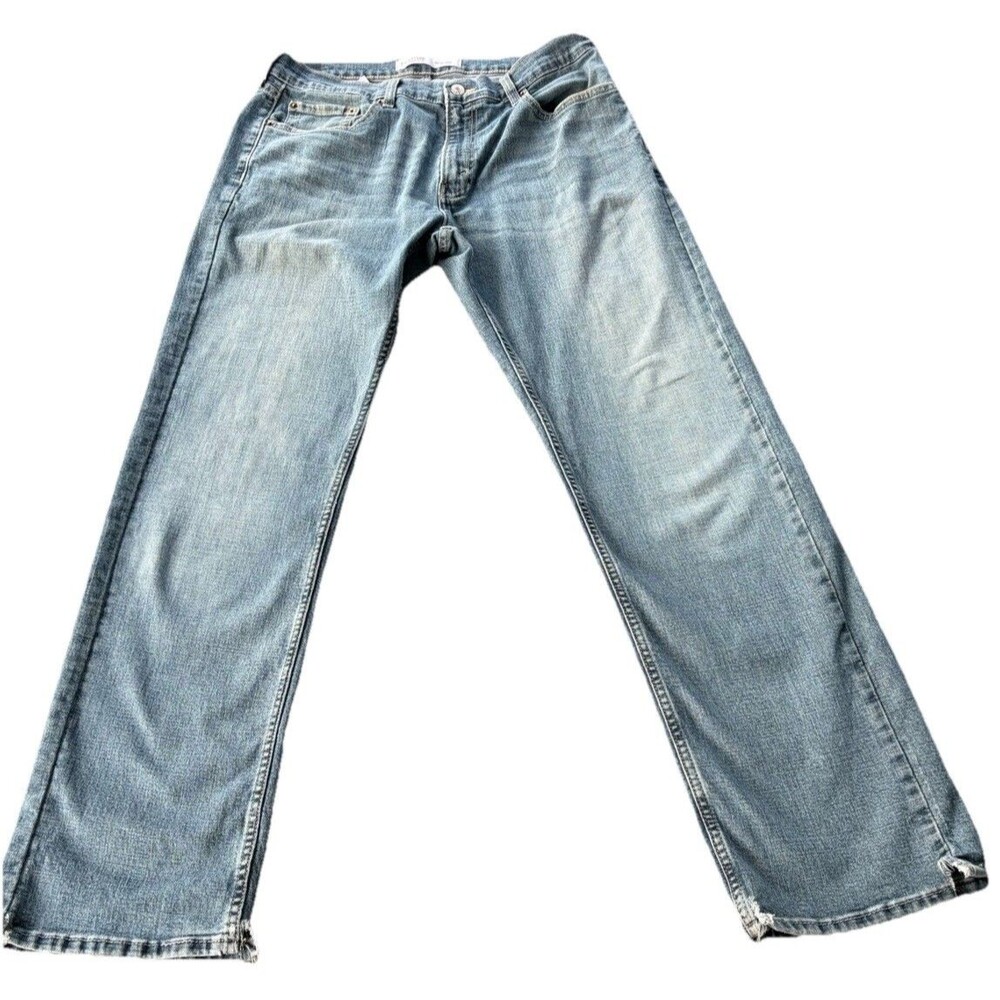 Levi Strauss Signature Jeans Mens 34x34 Relaxed Fit Straight Fit Blue Faded